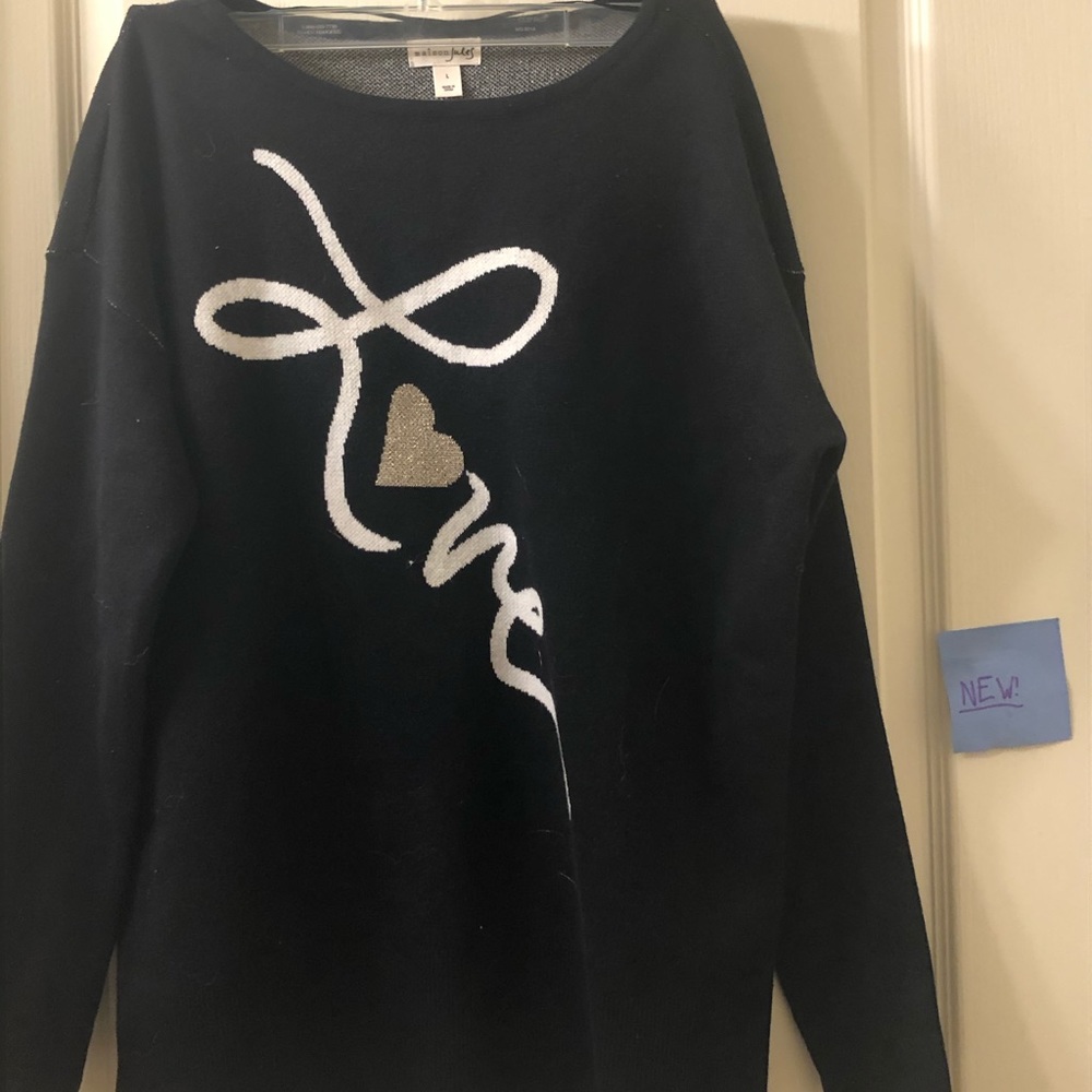 new with tags black love sweater size large